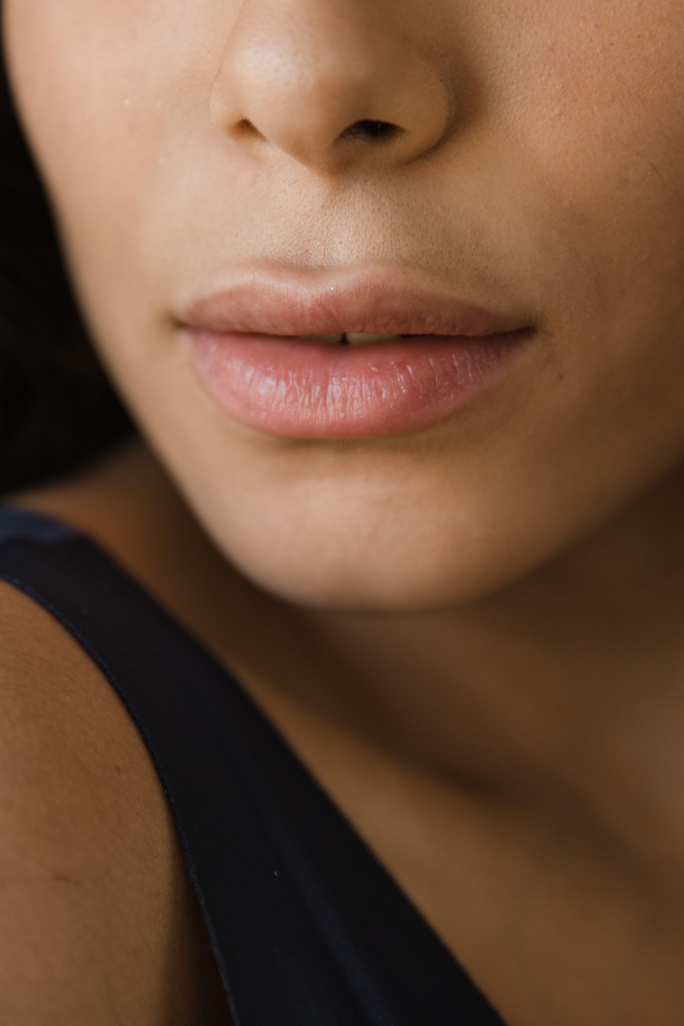 Primer plano de labios, referencia de aumento de labios